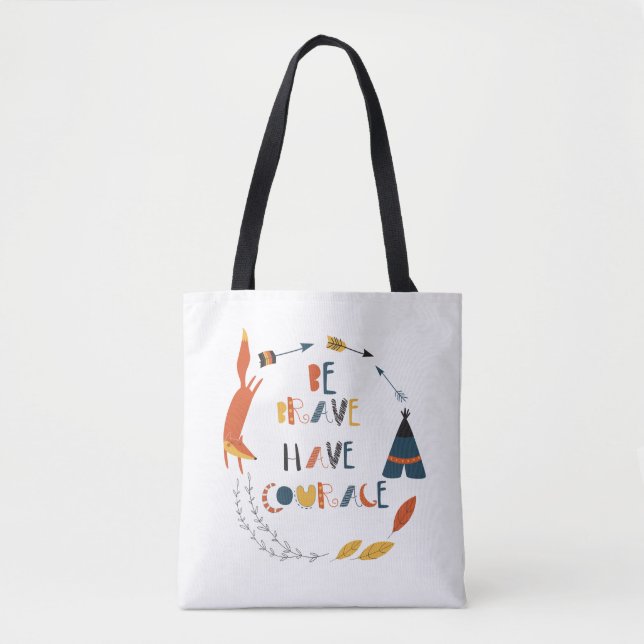 Bolso De Tela Sé valiente tienes valor Fox (Anverso)