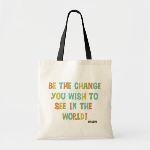 Bolso De Tela Sea el cambio que usted desea ver
