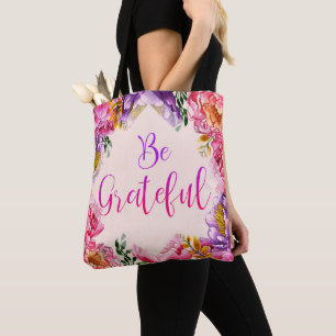 Bolso De Tela Sea grato, Pink Peony Tote Bag
