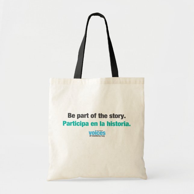Bolso De Tela Sea parte del tote del bilingüe de la historia (Frente)