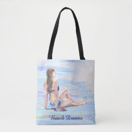 Bolso De Tela *~* Sea Shore Beach Woman Sun bathe AR29