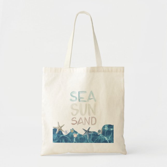 Bolso De Tela Sea Sun Sand Summer Beach Tote Bag (Frente)