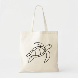 Bolso De Tela Sea Turtle Line Art – Minimalist Marine Animal