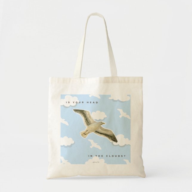Bolso De Tela Seagull in the Clouds watercolor (Frente)