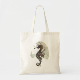 Bolso De Tela Seahorse fantasy, blue green artwork