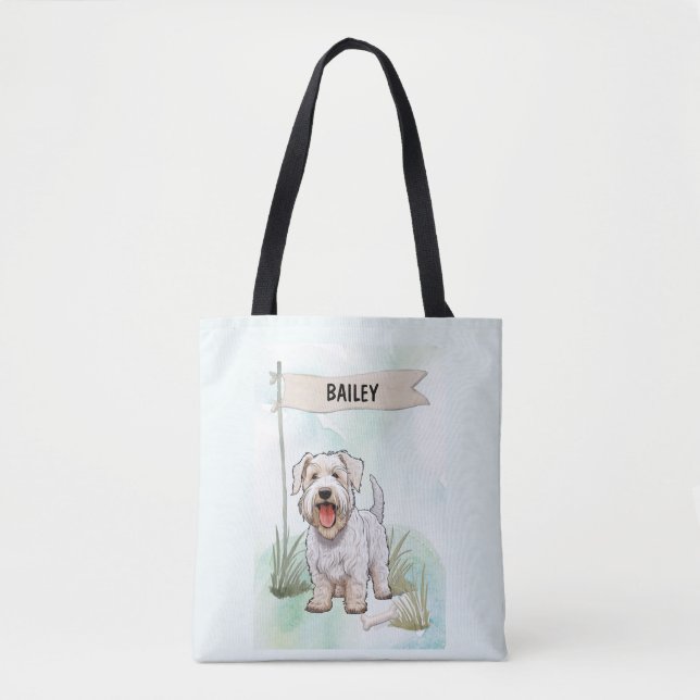 Bolso De Tela Sealyham Terrier Watercolor Personalized Dog (Anverso)