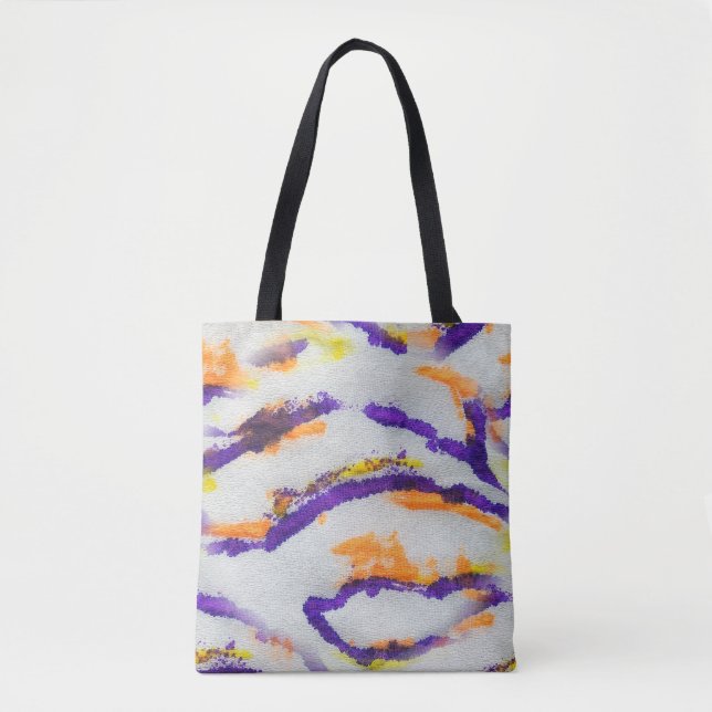 Bolso De Tela Seamless animal zebra. Dirty art pattern. Abstract (Anverso)