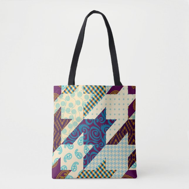 Bolso De Tela Seamless background pattern. Patchwork pattern. Vi (Anverso)