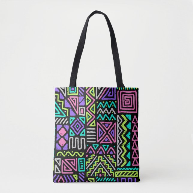 Bolso De Tela  seamless pattern with abstract lines. geometric a (Anverso)
