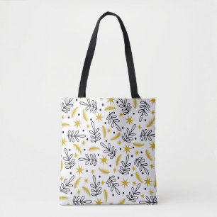 Bolso De Tela Seamless pattern with snowflakes and fir branches.