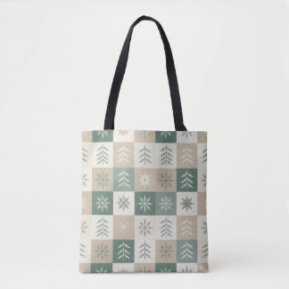Bolso De Tela Seamless Scandinavian Christmas tree pattern