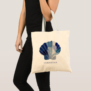 Bolso De Tela Seashell Modern Custom Name Bridal Party