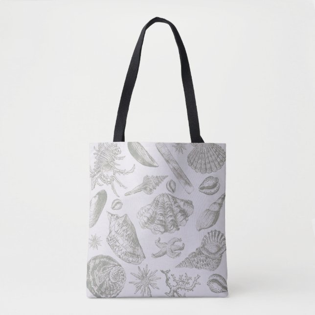 Bolso De Tela Seashell Soft Antique Art Beach Shells (Anverso)