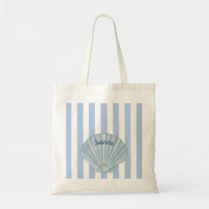 Bolso De Tela Seashell y rayas azules