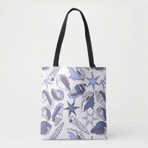 Bolso De Tela Seashells de Lavendar