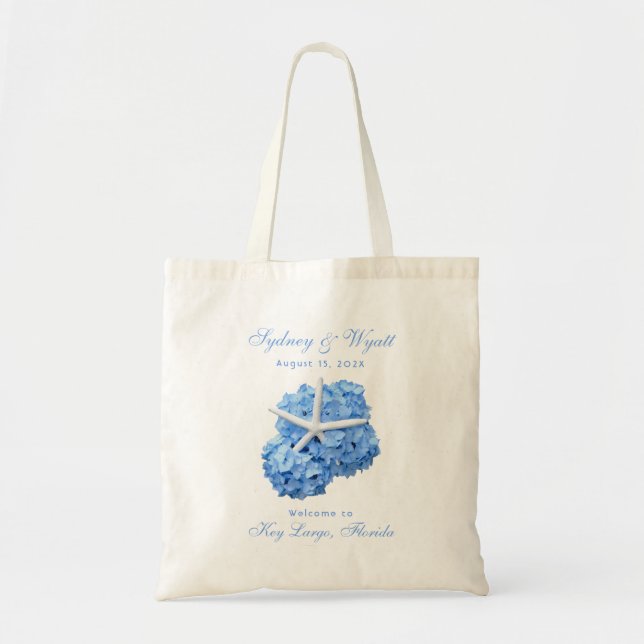 Bolso De Tela Seaside Garden Wedding Bienvenida Tote Bag (Frente)