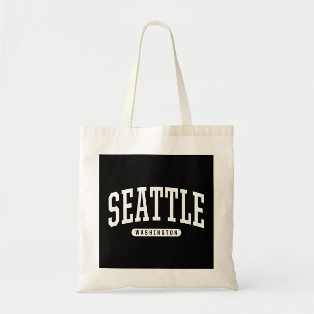 Bolso De Tela Seattle Hoodie Sweatshirt College Estilo Universid (Frente)