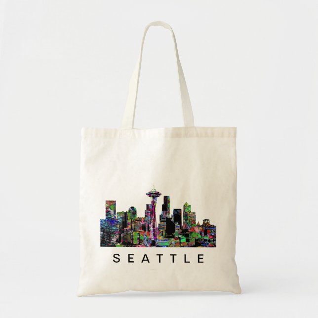 Bolso De Tela Seattle, Washington en graffiti (Frente)