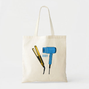 Bolso De Tela Secador de pelo y ilustracion de alisador de pelo