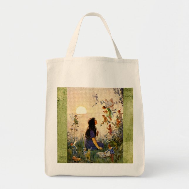 Bolso De Tela Secretos de hadas - Antiguo Tote de postales (Frente)