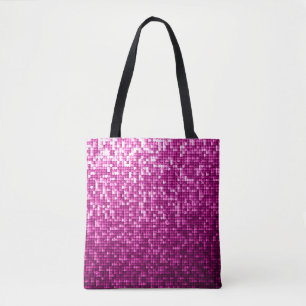 Bolso De Tela Secuencias rosadas purpurinas
