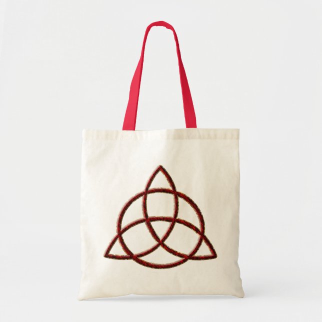 Bolso De Tela Seda del rojo de Triquetra (Frente)
