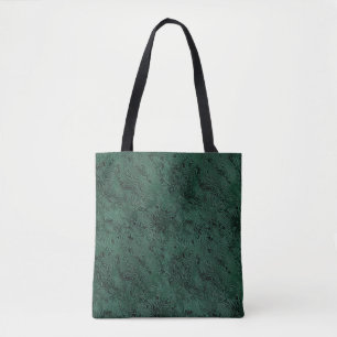 Bolso De Tela Seda Moire Pequeño Patrón en Verde Bosque