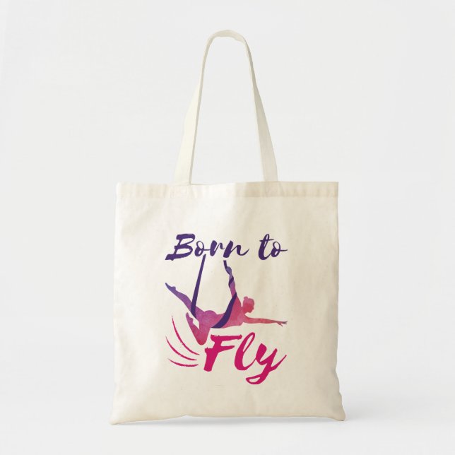 Bolso De Tela Sedas aéreas de yoga nacidas para volar (Frente)