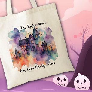 Bolso De Tela Sede de Boo Crew Hauned House Halloween