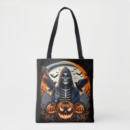 Bolso De Tela Segadora Cementerio Calabazas espeluznantes Hallow