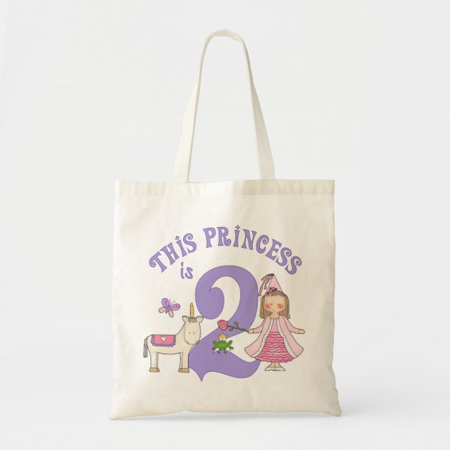 Bolso De Tela Segundo cumpleaños de la Princesa de Unicornio (Frente)
