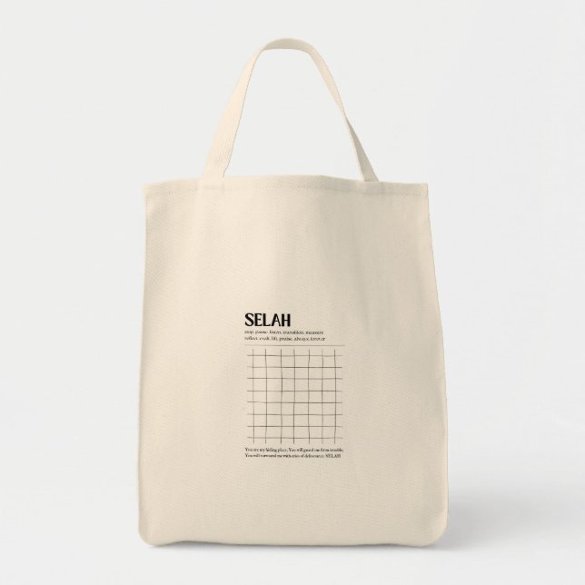 Bolso De Tela Selah Minimalist Christian Grocery  Bag (Frente)
