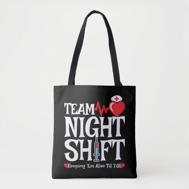 Bolso De Tela Selección nocturna de equipo - Enfermero de turno  (Anverso)