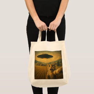 Bolso De Tela Selfie de gato con regalos raros de gato de OVNI
