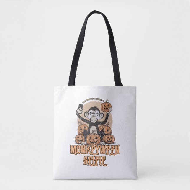 Bolso De Tela Selfie de Monkeyween - Halloween Vintage (Anverso)