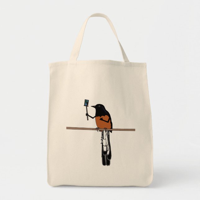 Bolso De Tela Selfie hawaiano de aves shama (Frente)