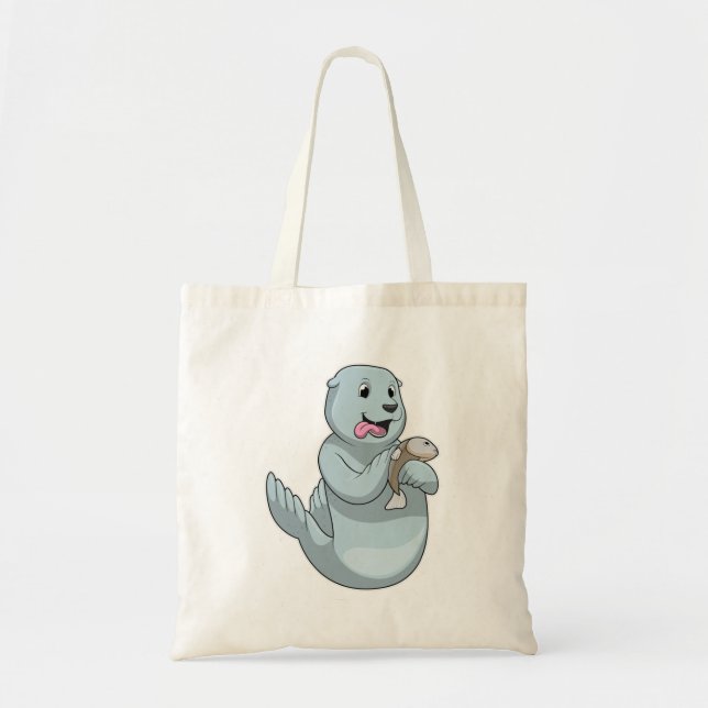 Bolso De Tela Sello con peces (Frente)