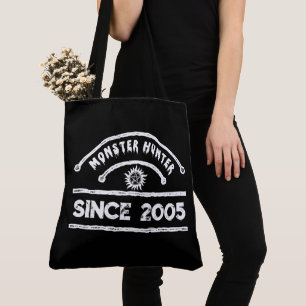 Bolso De Tela Sello de Cazador de Monstruos Tipografía Angustiad