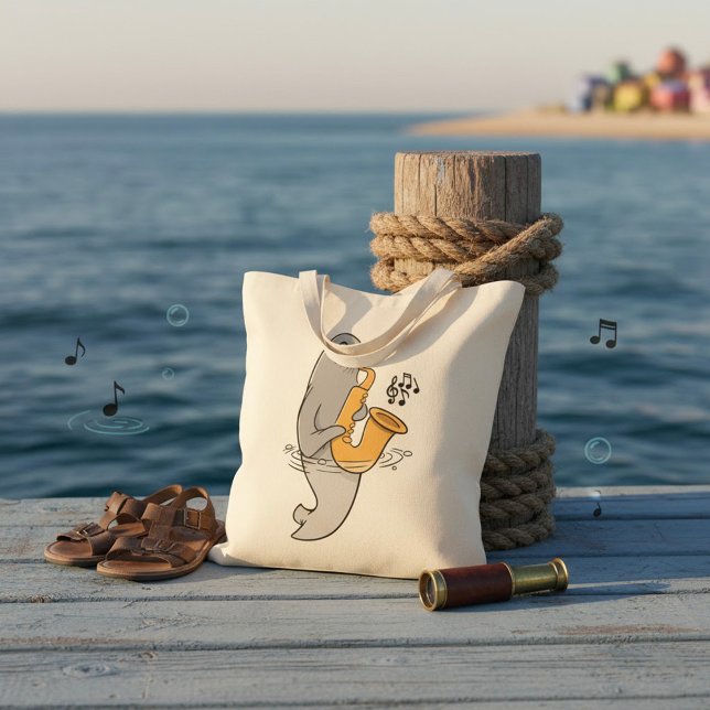 Bolso De Tela Sello Jugando El Saxofón (Subido por el creador)