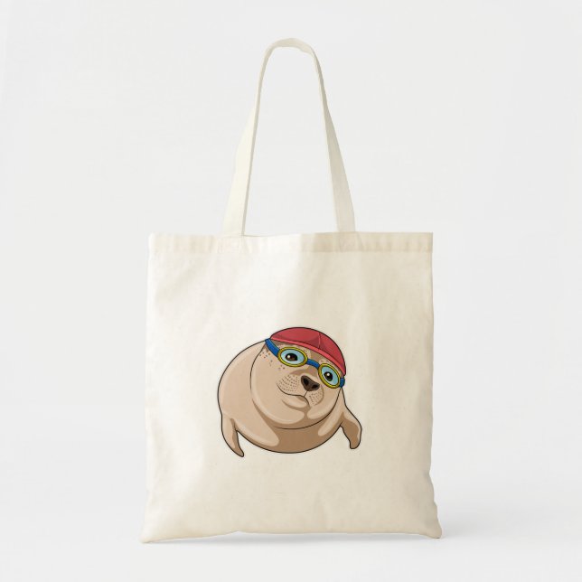 Bolso De Tela Sello para nadar con gafas de natación (Frente)