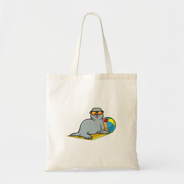 Bolso De Tela Sello para tomar el sol con waterpolo (Frente)