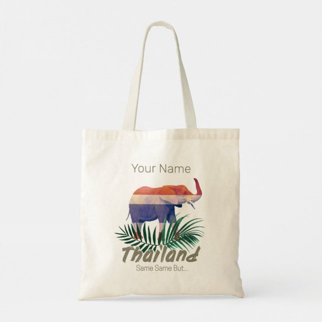 Bolso De Tela Selva con bandera de Tailandia deja recuerdo taila (Reverso)