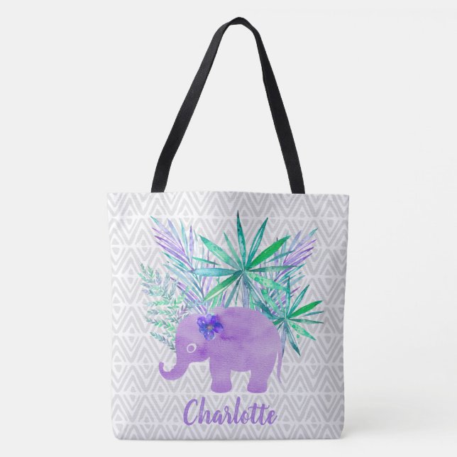 Bolso De Tela Selva elefante acuática Primitiva Shibori (Anverso)