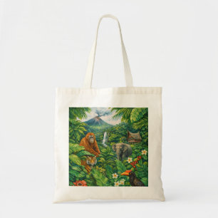 Bolso De Tela Selva tropical de Sumatra, Volcán y Rafflesia