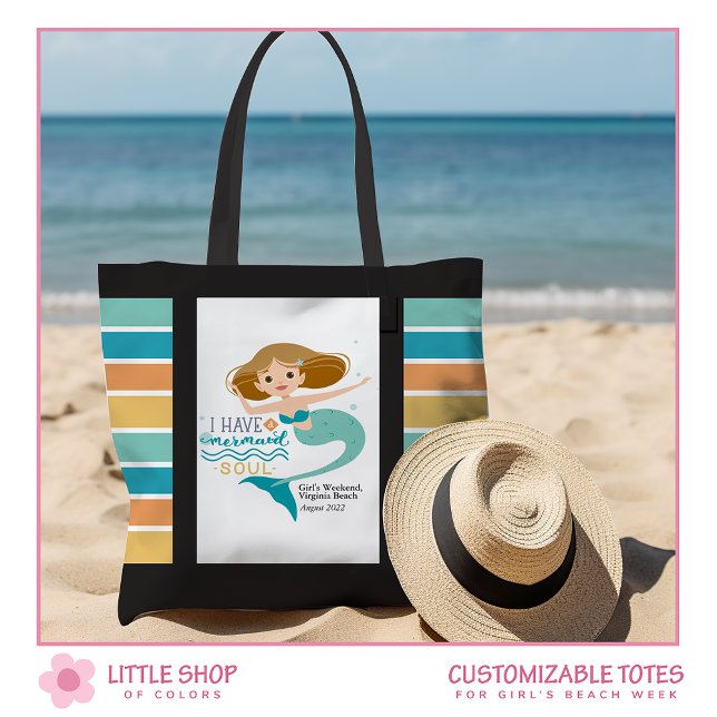 Bolso De Tela Semana de las Chicas de sirenas en la playa person (Subido por el creador)
