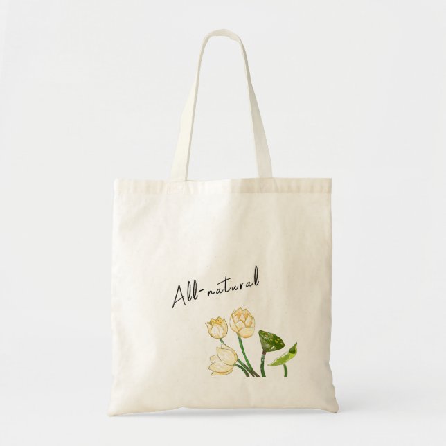 Bolso De Tela Semilla de flores de Lotus totalmente natural (Frente)