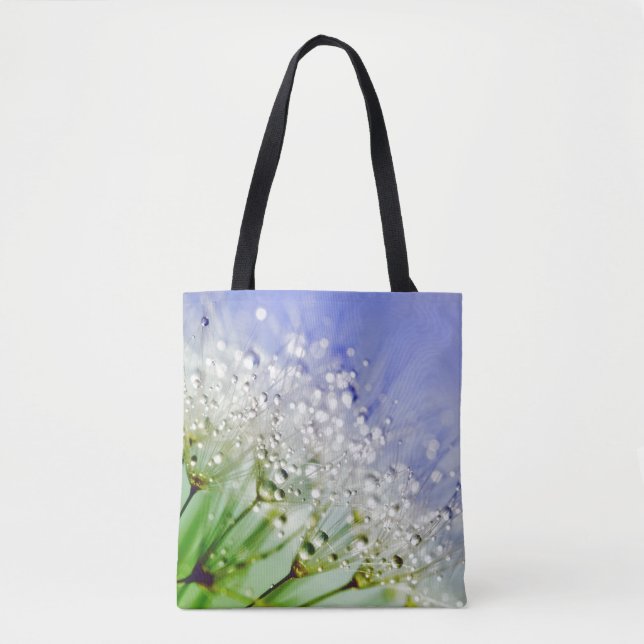 Bolso De Tela Semillas de Dandelion con gotas frescas (Anverso)