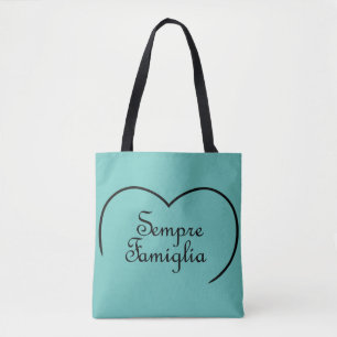 Bolso De Tela Sempre familia Corazón italiano de "siempre famili
