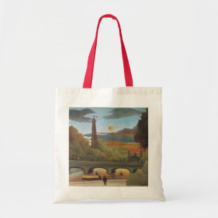 Bolso De Tela Sena y Torre Eiffel al Atardecer de Henri Rousseau