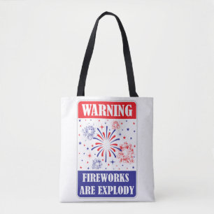Bolso De Tela Señal de advertencia de fuegos artificiales